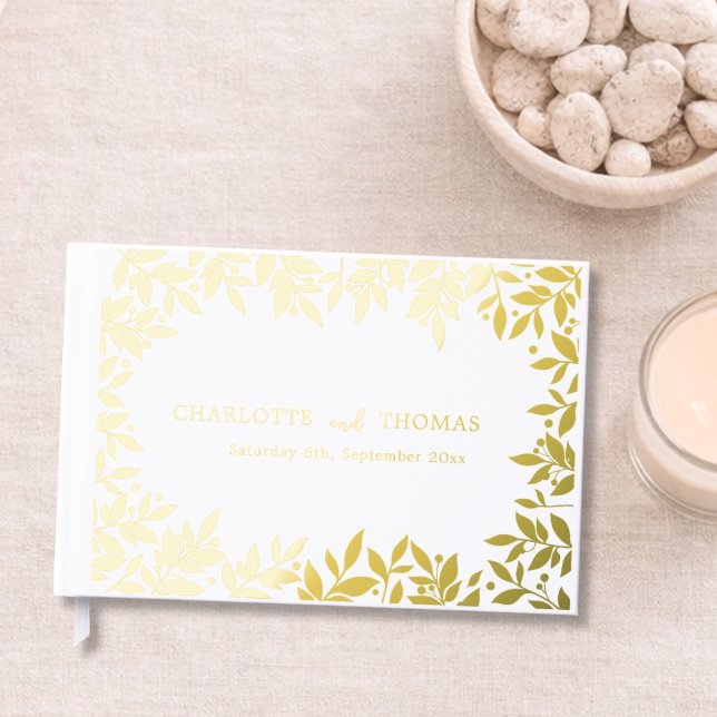 Livre D'or Mariage botanique or blanc  (Créateur téléchargé)