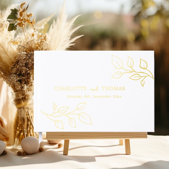 Livre D'or Mariage botanique or blanc  (Créateur téléchargé)
