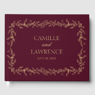 Livre D'or Mariage cadre floral toile de Bourgogne Champagne