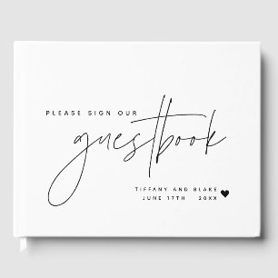 Livre D'or Mariage Calligraphie Script Coeur
