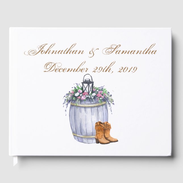 Livre D'or mariage campagnard d'été Mariage de 122 pages (Recto)