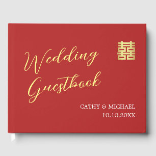 Livre D'or Mariage chinois moderne en or rouge simple