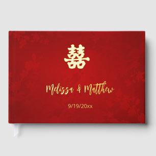 Livre D'or Mariage chinois rouge chatoyant