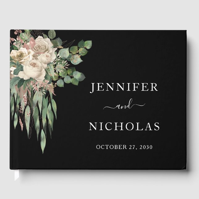 Livre D'or Mariage classique Black Peonies (Recto)