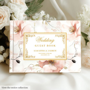 Livre d'or mariage classique, rose roux