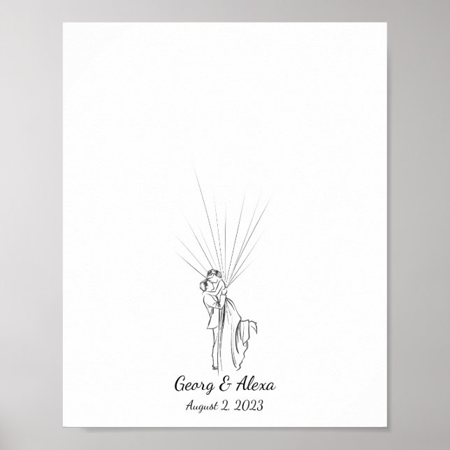 Livre d'or mariage Couple Fingerprint (Devant)