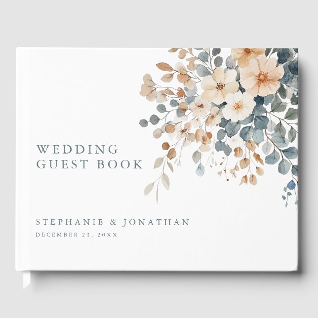 Livre D'or Mariage d'aquarelle florale moelleuse (Recto)