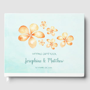 Livre D'or Mariage d'aquarelle Island Plumeria