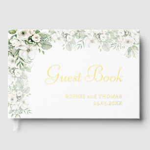 Livre D'or Mariage d'aquarelle vert pâle rose à