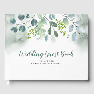Livre D'or Mariage d'aquarelle verte