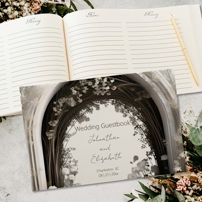 Livre D'or Mariage d'arche botanique romantique (Romantic Boho Botanical Arch Wedding Guestbook)
