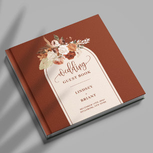 Livre D'or Mariage d'arche en terre cuite moderne Pampas Gras