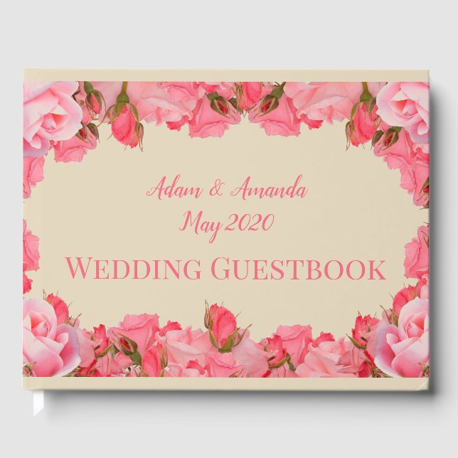 Livre D'or Mariage d'art rose Roses (Recto)