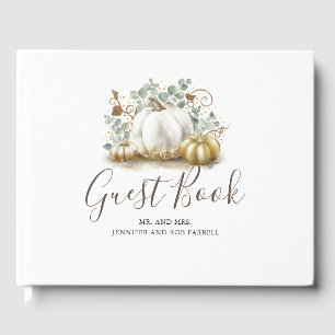 Livre D'or Mariage de automne Citrouille blanc et or
