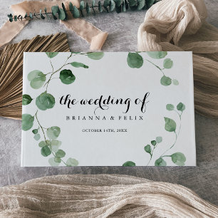 Livre D'or Mariage de calligraphie moderne Eucalyptus