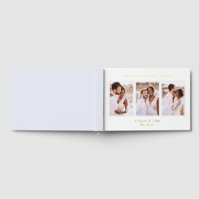 Livre D'or Mariage de Collage photo bleu élégant (Complet)