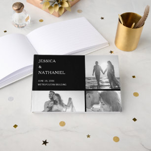 Livre D'or Mariage de collection moderne Black Three Photo