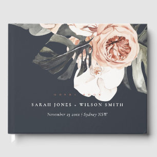 LIVRE D'OR MARIAGE DE COULEUR D'EAU FLEURIE MONSTERA