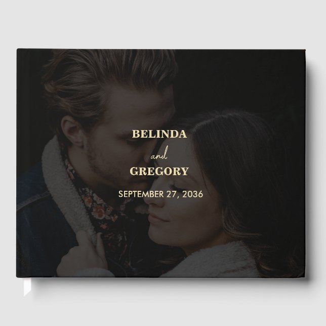 Livre D'or Mariage de couverture photo Black Gold 2 (Recto)