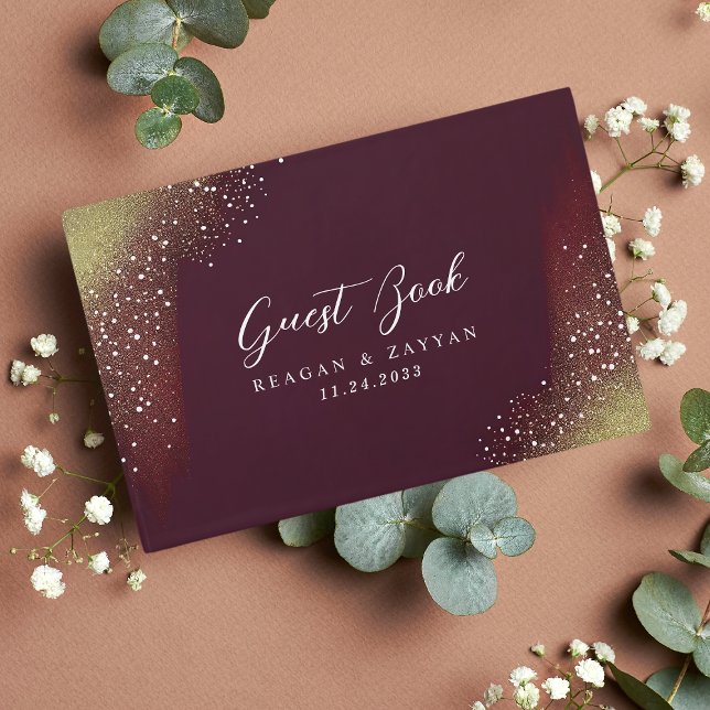 Livre D'or Mariage de Crimson profond de nuit étoilé (Créateur téléchargé)