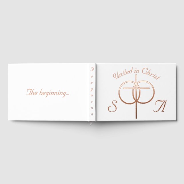 Livre D'or Mariage de croix et anneaux monogrammes (Complet)