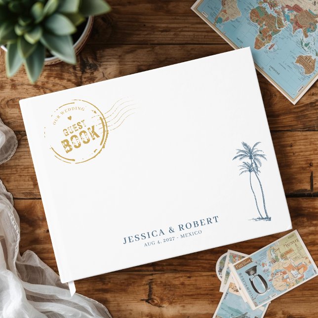 Livre D'or Mariage de Destination Moderne (Destination theme wedding guest book)