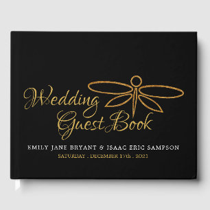 Livre D'or Mariage de dragonfly vintage Gold