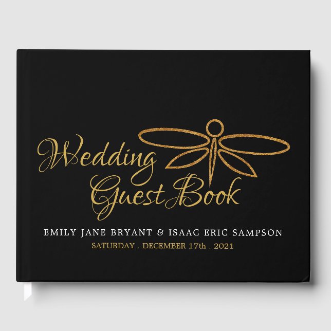 Livre D'or Mariage de dragonfly vintage Gold (Recto)