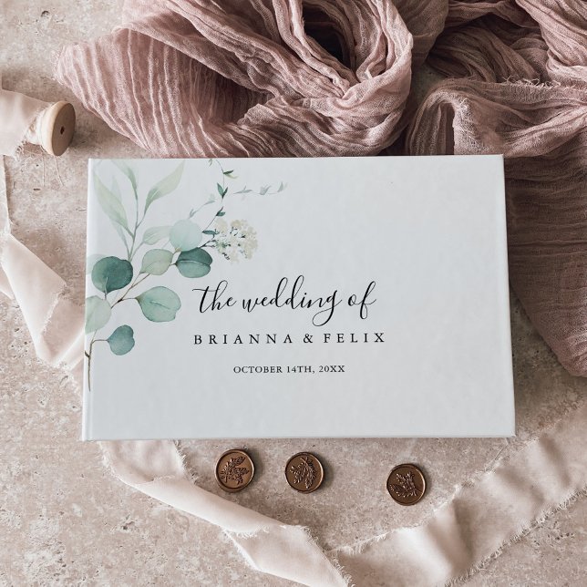 Livre D'or Mariage de feuillage Eucalyptus vert d'été (Créateur téléchargé)