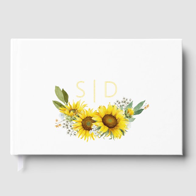 Livre D'or Mariage de fleur sauvage blanc Sunflower (Recto)