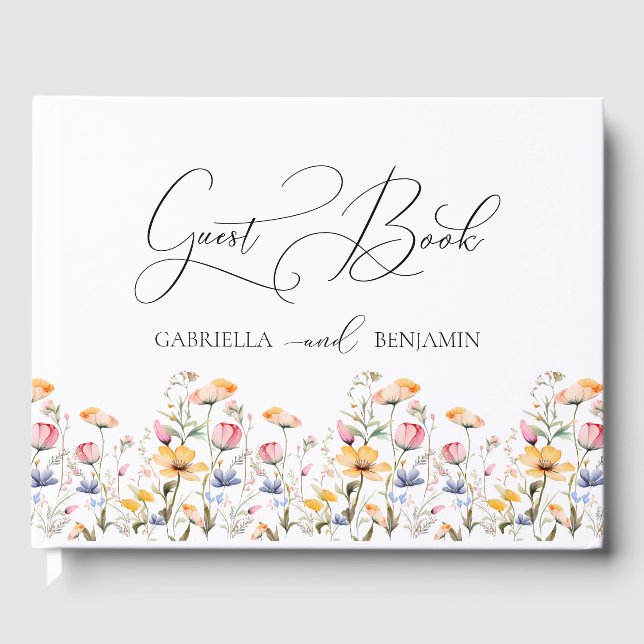 Livre D'or Mariage de Fleur sauvage d'aquarelle (Recto)