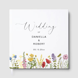 Livre D'or Mariage de fleurs sauvages simple et élégant