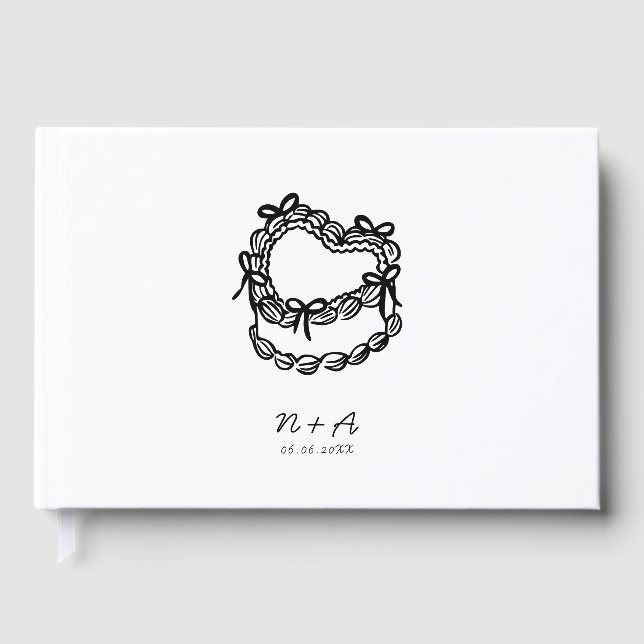 Livre D'or Mariage de gâteau à main fantaisie (Recto)