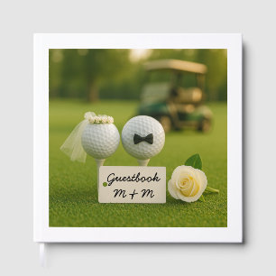 Livre D'or Mariage de golf avec balles sur l'herbe verte mari
