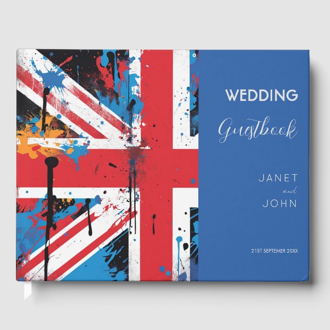 Livre D'or Mariage de graffitis du drapeau britannique (Recto)