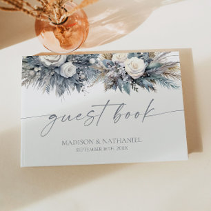 Livre D'or Mariage de jardin floral de rose blanche Boho