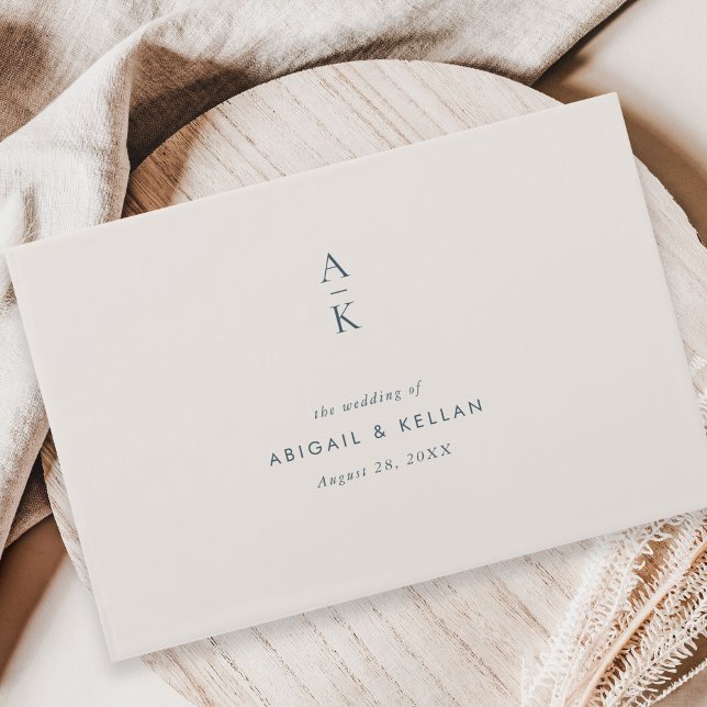 Livre D'or Mariage de jumelage bleu marine moderne (Créateur téléchargé)