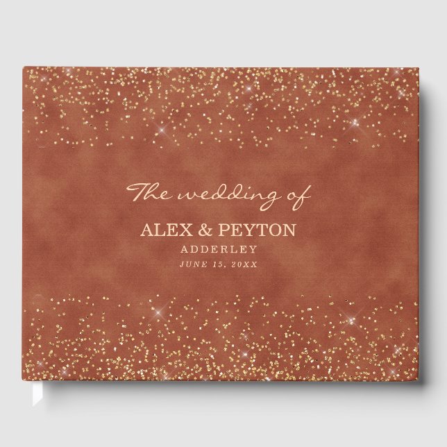 Livre D'or Mariage de la mariée de la Parties scintillant d'o (Recto)