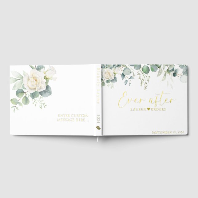 Livre d'or mariage de la mariée Floral Modern Gree (Complet)