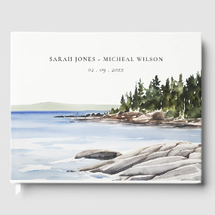 Livre D'or Mariage de l'aquarelle de la montagne Rocky Pine