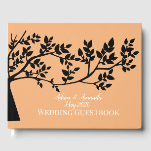 Livre D'or Mariage de l'art de la forêt de l'arbre de pêche