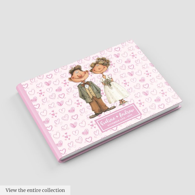 Livre D'or Mariage de l'Humour de la mariée et de la chambre  (Custom Funny Cartoon Wedding Couple Guest book)