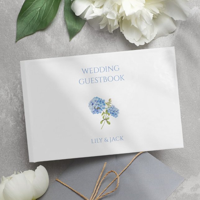 Livre d'or Mariage de l'Hydrangée Florale Bleu et  (Créateur téléchargé)