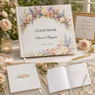 Livre D'or Mariage de luxe dans une prairie de fleurs sauvage