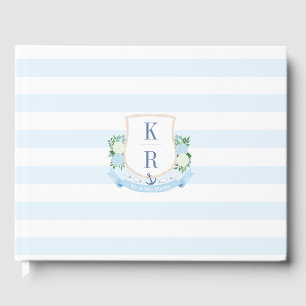 Livre D'or Mariage de monogramme côtier de l'aquarelle délica