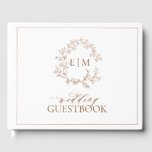 Livre D'or Mariage de monogramme en terre cuite
