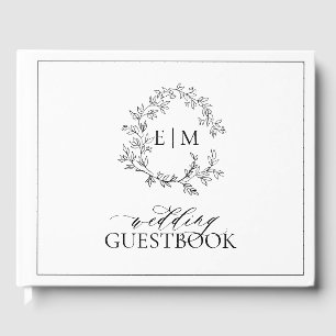Livre D'or Mariage de monogramme noir blanc