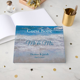 Livre D'or Mariage de plage bleu tropical vagues océaniques c