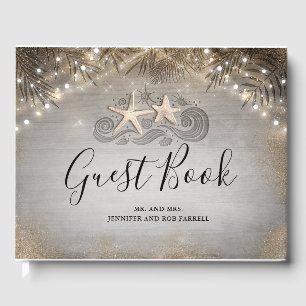Livre D'or Mariage de plage Tropical Gold Starfish