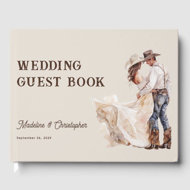 Livre D'or Mariage de Ranch occidental rustique (Recto)
